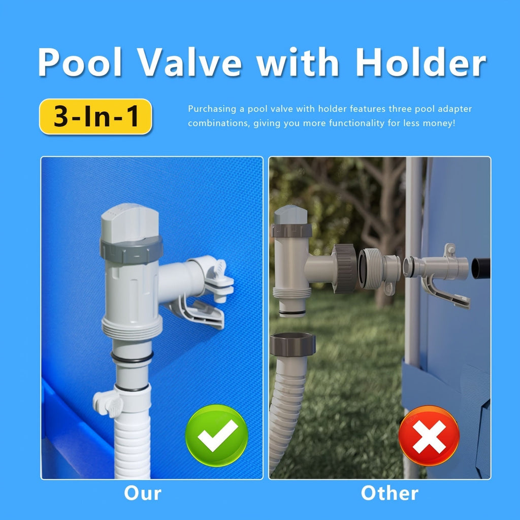 Pool Plunger Valve with Holder for Garden, Patio and Yard Use, with the Listed Configuration — image 4