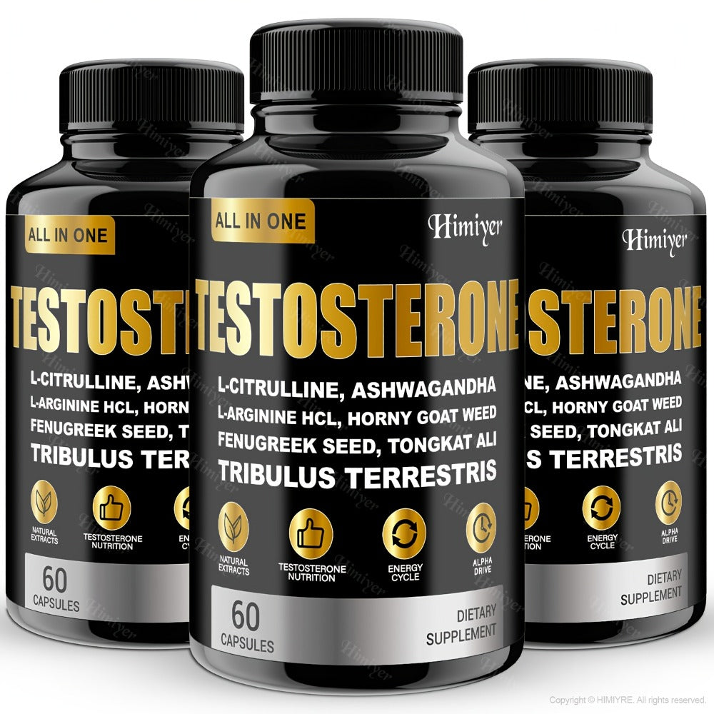 Tongkat Ali Testosterone Booster for Men with Tribulus, Fenugreek & L-Arginine - Plant-Based Natural Supplement for Strength 