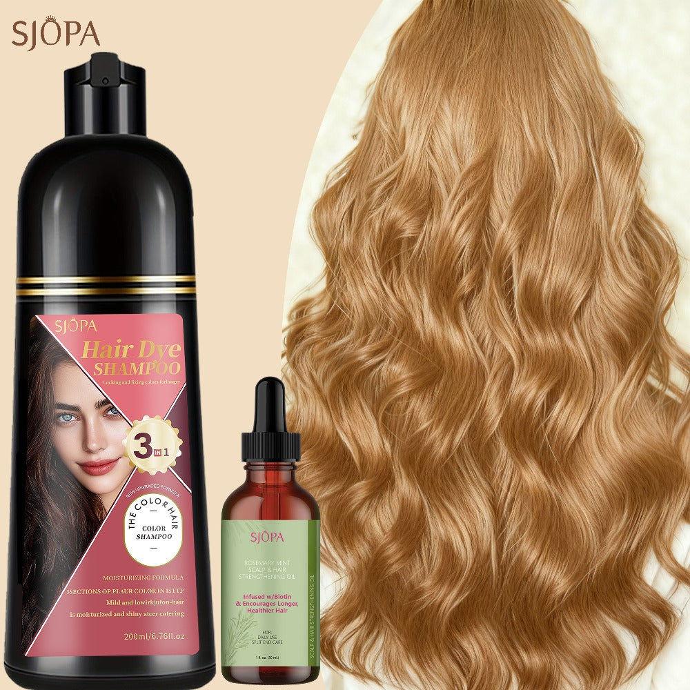 Hair Color Shampoo, SJOPA 3-in-1 Bottle-and-Dropper Set with 10 Rose, Brown, Purple and Black Color Options — image 13