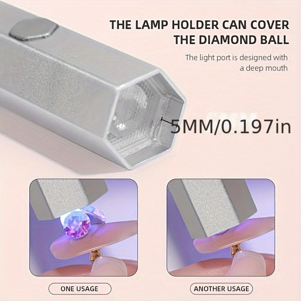 Handheld UV LED Nail Lamp with Magnetic Stand, 20/60s Timer Display, Type-C Port and Five Colors — image 10