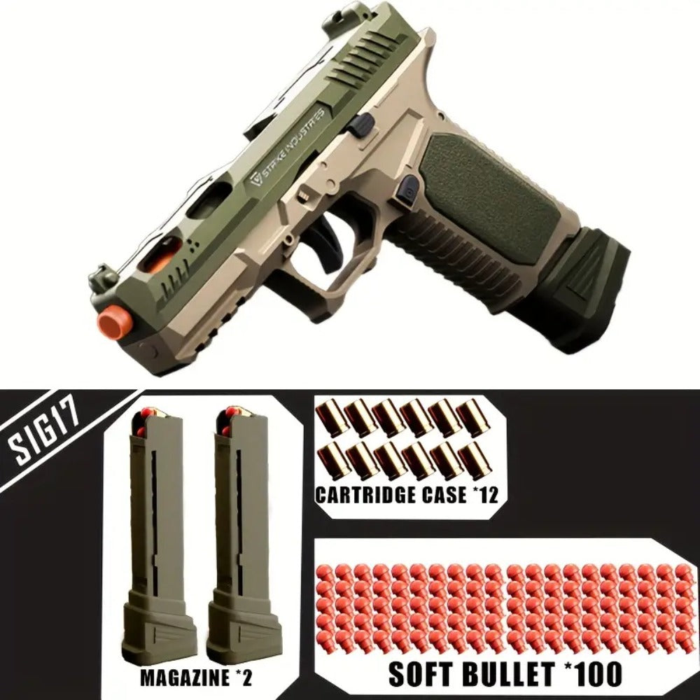 Bullet Toy Gun Pistol with Ejecting Shells & 100 Bullets, Semi- Rapid Fire Foam Blaster for Kids Boys Ages 6+ — image 19