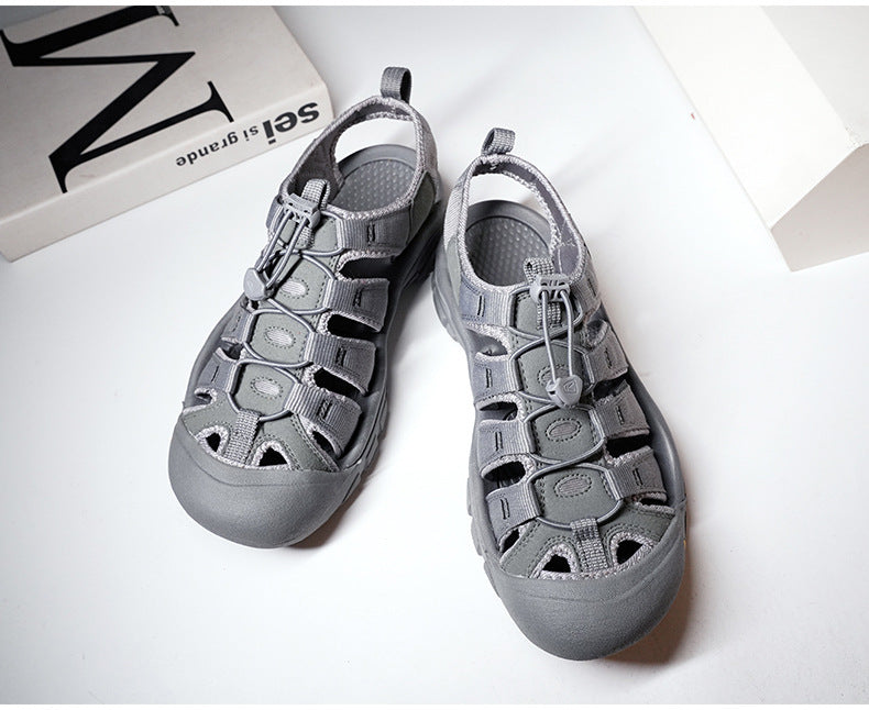 Men's Thick Bottom Toe Cap Beach Upstream Plus Size Outdoor Casual Shoes