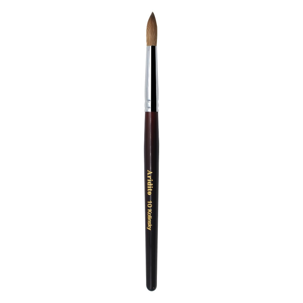 Kolinsky Acrylic Nail Brush Round Head Red Wine Wooden Handle – Professional Brush for Acrylic Extension Nail Art Sculpting &