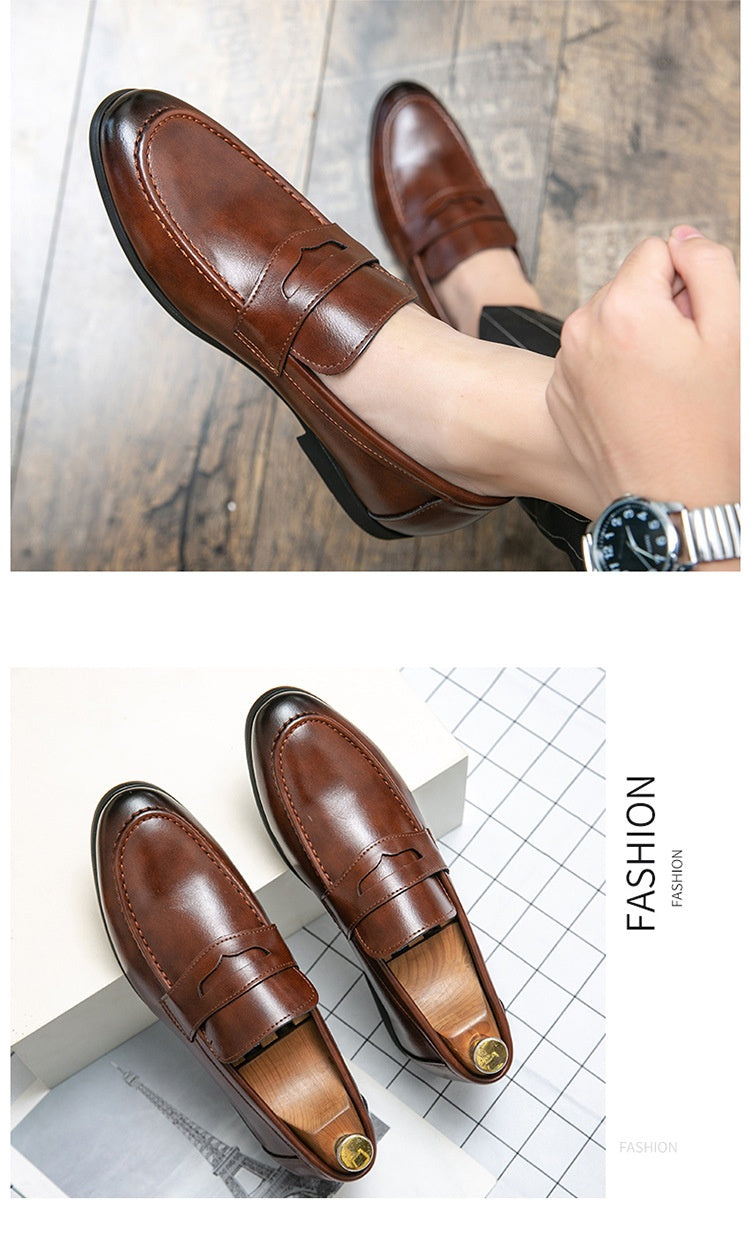 Pointed Toe Minimalist Leather Shoes In British Style