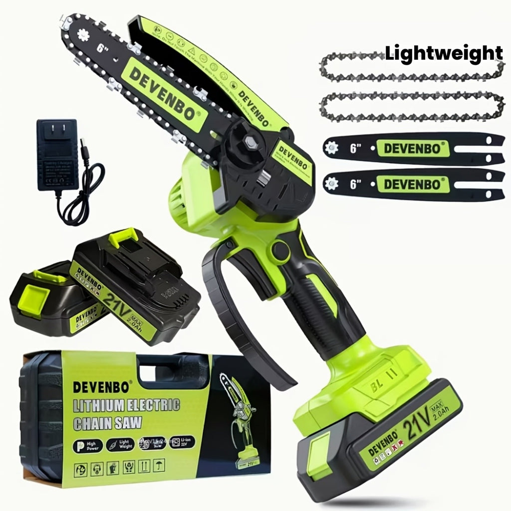 Cordless Mini Chainsaw 6-Inch, Handheld Pruning Saw with Rechargeable Battery, Adjustable Chain Tension — image 2