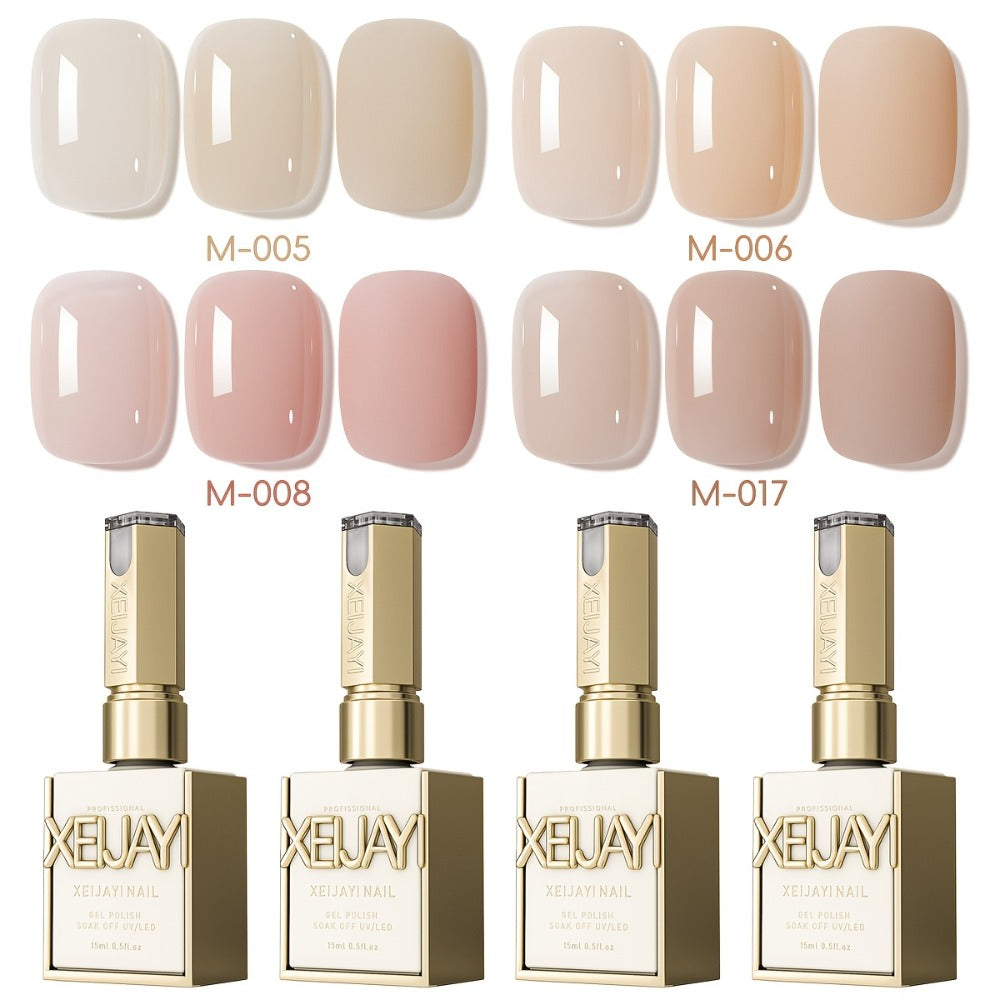 Gel Nail Polish 4-Piece Nude-Pink Frame-Bottle Set with Opaque Shades 05, 06, 08 and 17 for Manicures — image 3