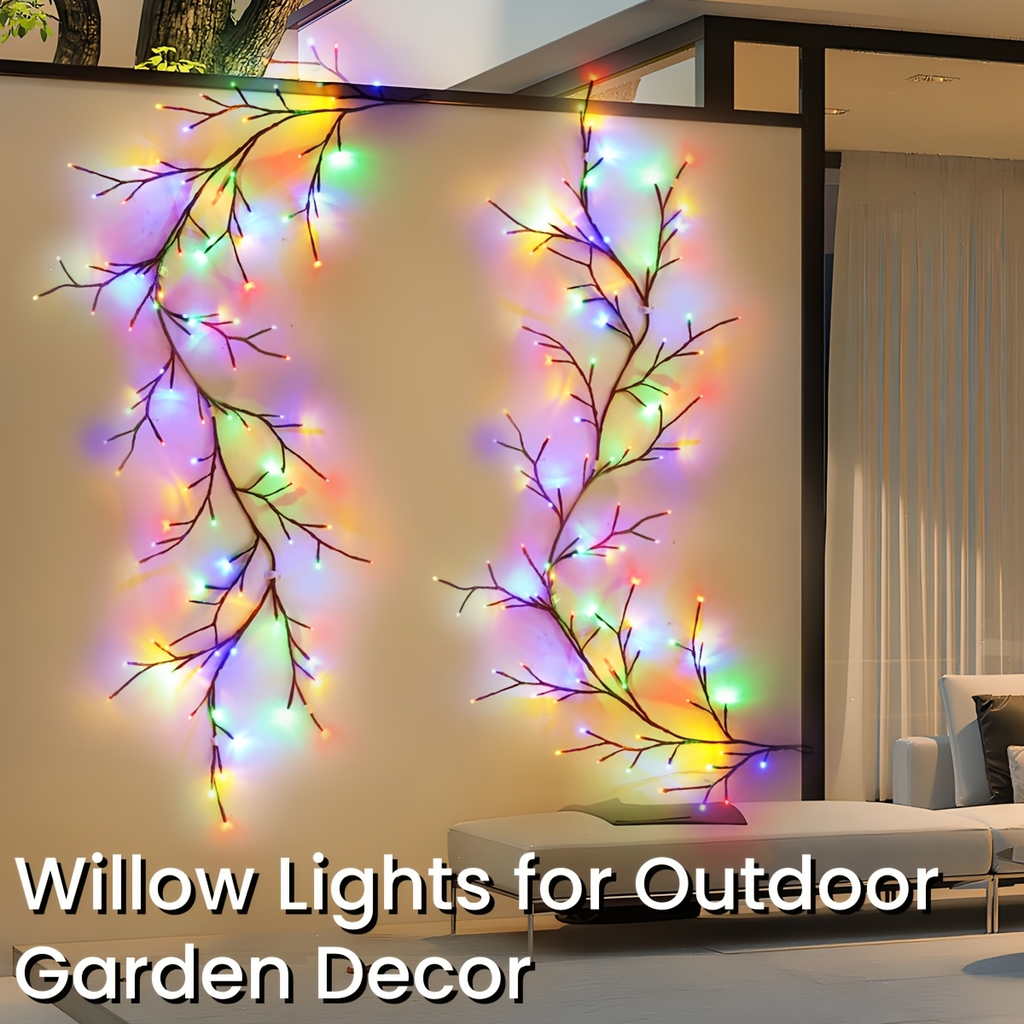 Solar Willow Vine Fairy Lights 96 LED 8 Modes 5.9ft, for Garden, Pathway and Patio Lighting — image 4