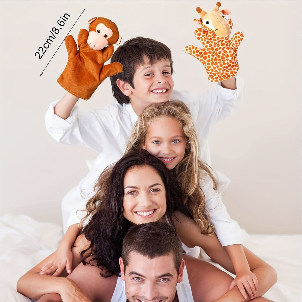 Twelve-Piece Zoo Animal Hand Puppet Set with Bear, Zebra, Lion, Giraffe, Hippo and More Designs — image 5