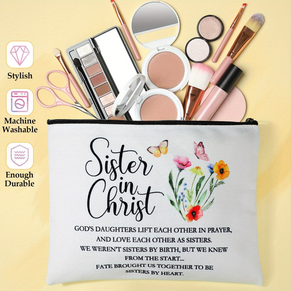 Twelve-Piece Faith-Themed Makeup Bag Set with Six Printed Designs, Mixed Colors and Black Zippers — image 2