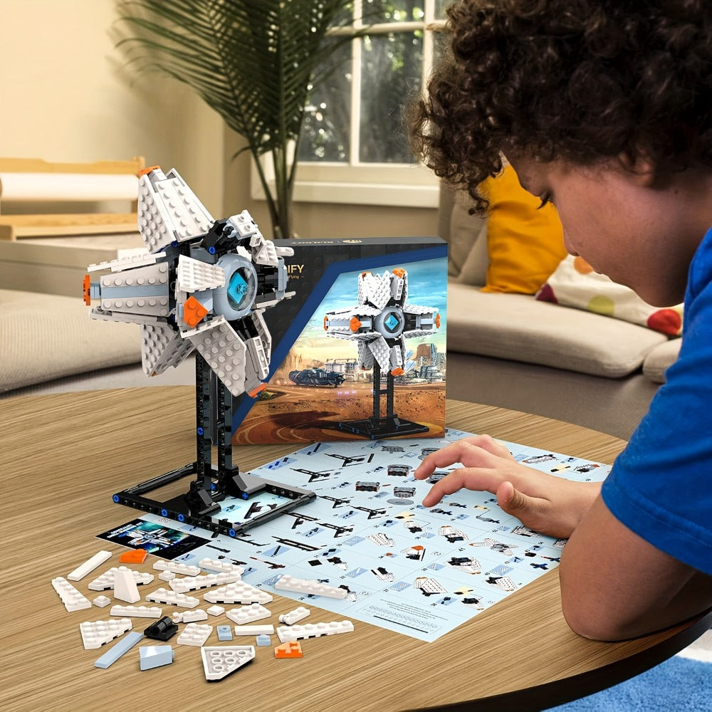 Building Block Set LA0137 Shell Display Model with 378 Pieces, Adjustable Panels and Black Stand — image 5