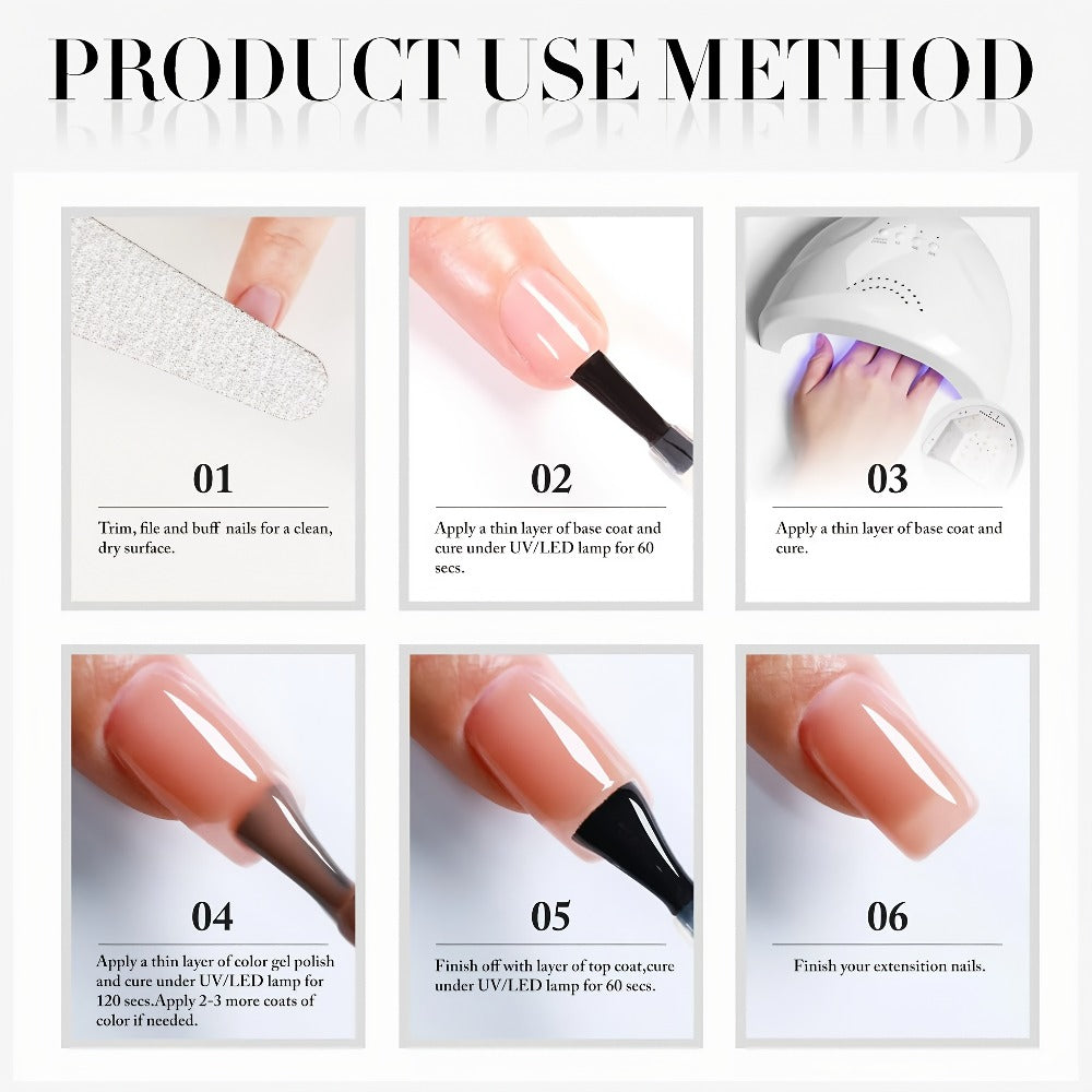Gel Nail Polish – Odorless Black & White 0.54oz MISS MISIDY Soak-Off UV LED Durable High Gloss – Self-Leveling Easy Applicati