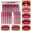 Lip Liner and Lip Gloss Kit 13 Piece Matte Non-Stick Waterproof Pigmented Long-Lasting Moisturizing Lip Glaze Combo Set for D