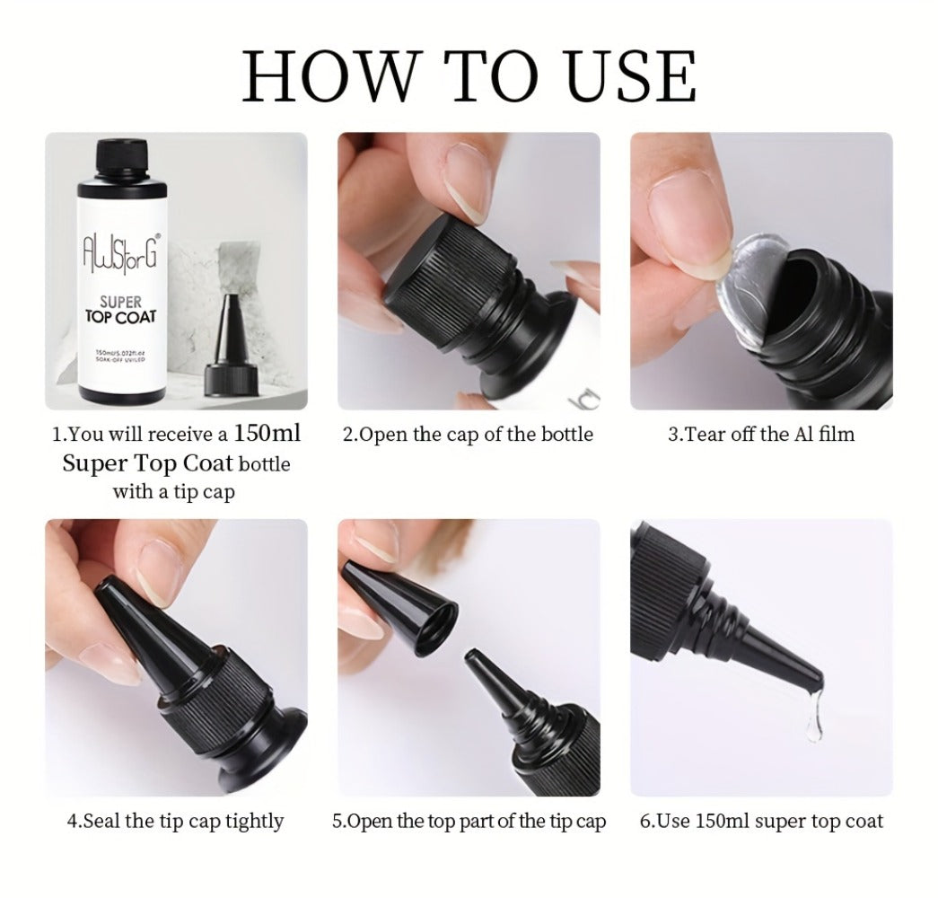 Gel Nail Polish Super-Glossy Top Coat in 15ml Soak-Off Formula with UV/LED Cure for Nail Art — image 15