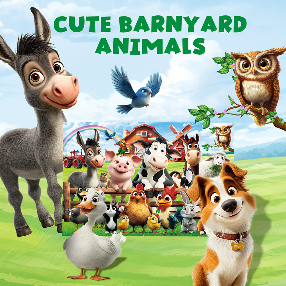 Large Floor Puzzle for Kids Ages 3+, Chunky Jigsaw Mermaid & Farm Animals, Preschool Educational Toy for Boys & Girls 3 4 5 6