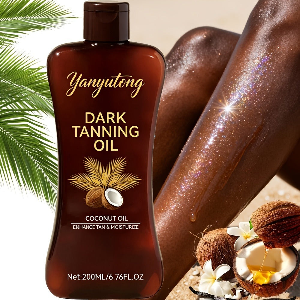 Sun Tanning Oil 200ml – Deep Golden Tan Accelerator Body Oil for Beach & Outdoor, Moisturizing & Nourishing Summer Skin Care 