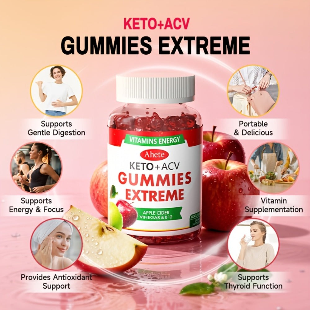 Apple Cider Vinegar Gummies Vegan Keto with Beet Juice & Vitamin B12 for Bath Time, Home Spa and Personal Care — image 6