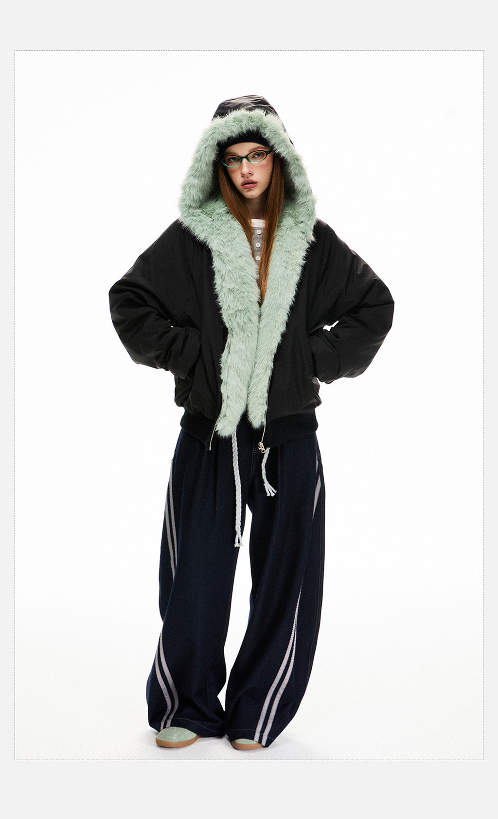 Loose Fleece-lined Warm Parka Cotton Jacket Top Coat For Women