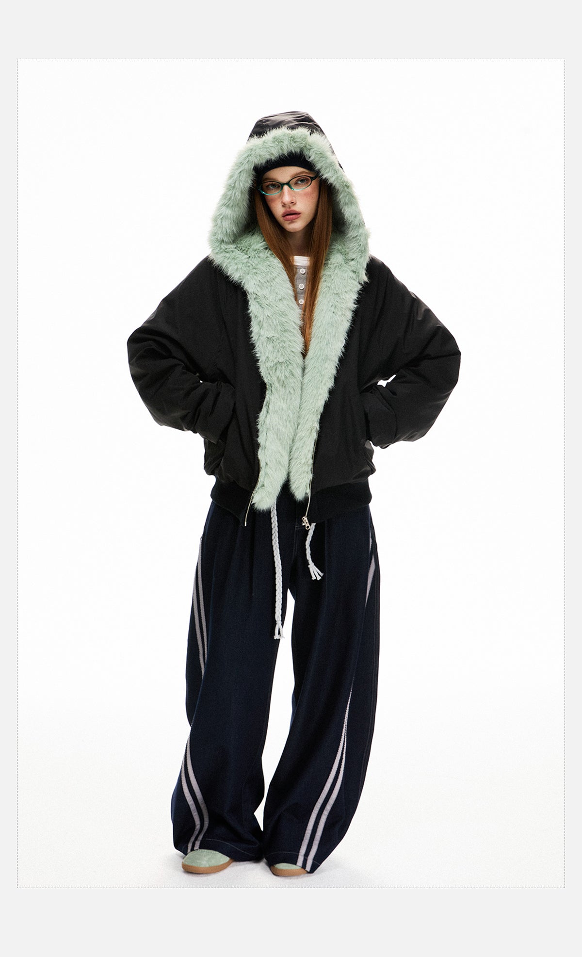 Loose Fleece-lined Warm Parka Cotton Jacket Top Coat For Women
