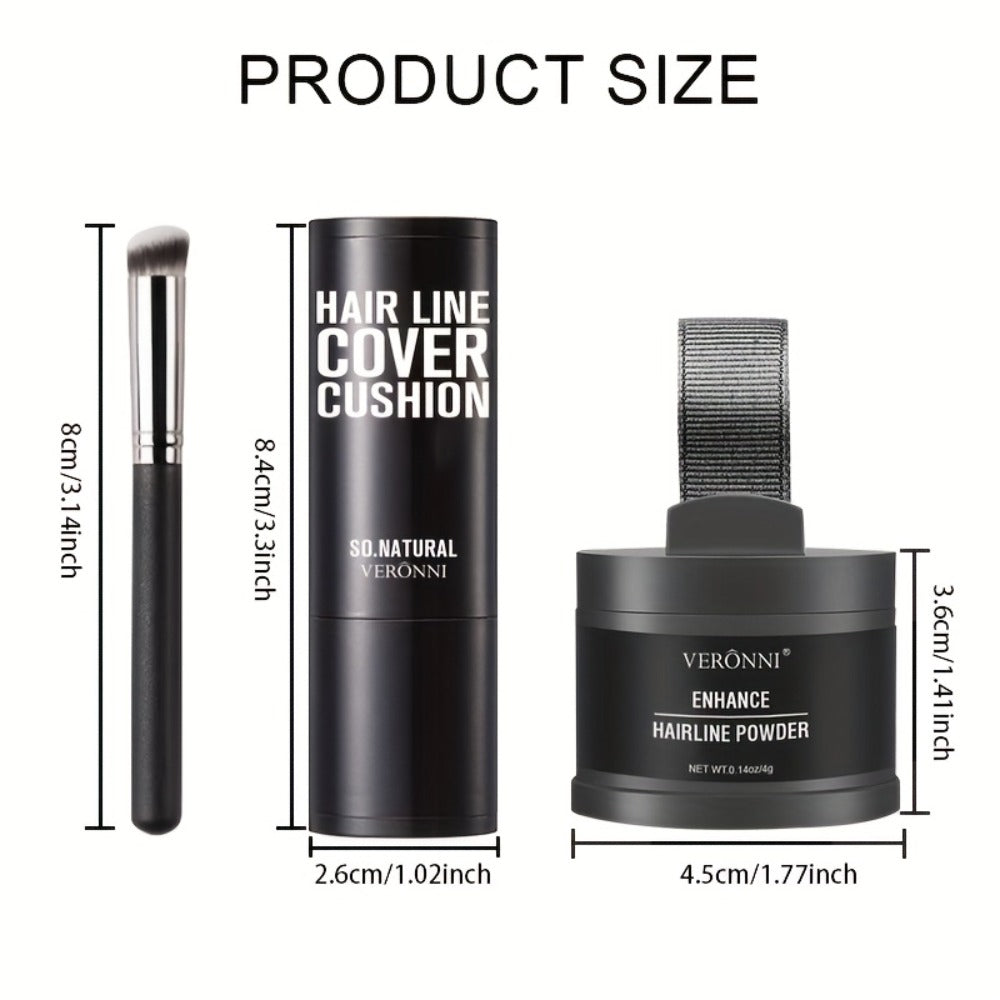 Hair Root Concealer Powder with Brush - Instantly Covers Gray Roots & Thinning Hairline, Plant-Based Keratin Formula — image 