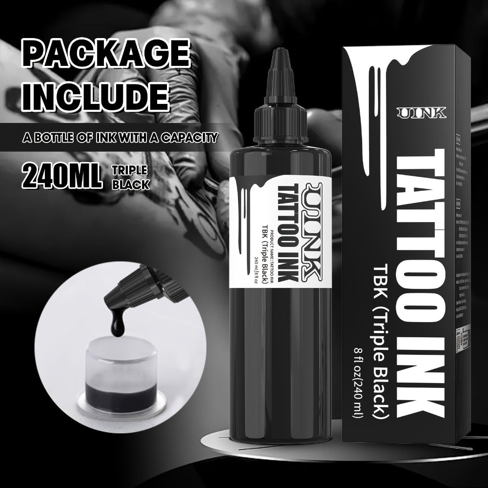 Tattoo Ink UINK 8.12oz 240ml Black, White or White Plus Triple Black Bottle Options with Item-Specific Color, Capacity and Bo