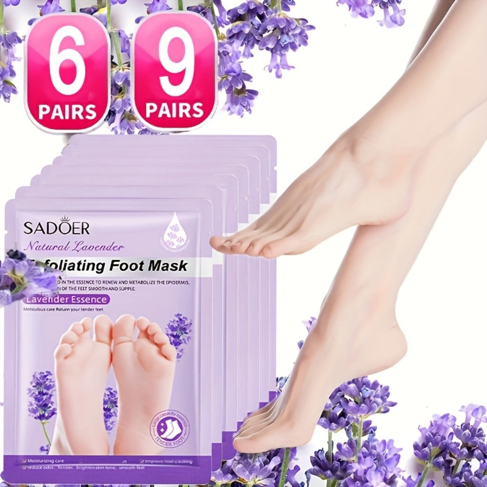 Lavender Foot Mask Socks Deep Hydrating Moisturizing Foot Care Treatment – Soft Smooth Skin, Portable Home Travel Spa — image