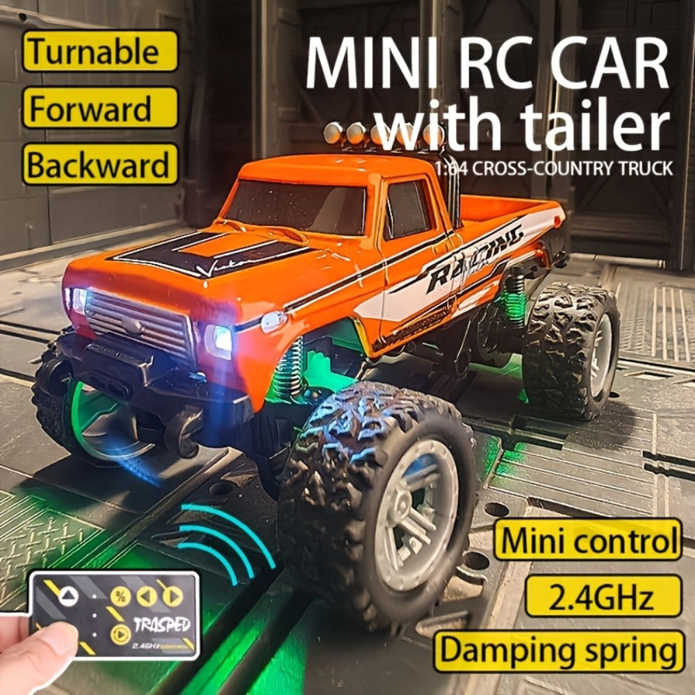 Mini Remote Control Pickup Truck with Detachable Trailer, Five Color Options and Spring Suspension — image 2