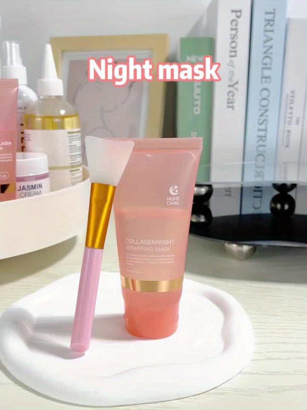 Collagen Night Mask with Jelly Brush, Alcohol-Free Squalane Gel Overnight Face Mask, Deep Nourishing & — image 12