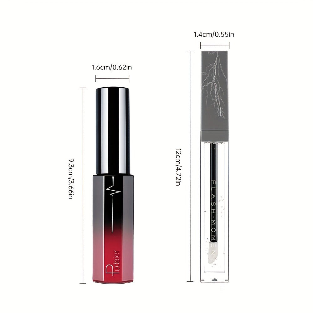 Lip Gloss Set by Pudaier with Clear Lip Oil, Two Matte Lip Colors and Three Retained Shade Options — image 6