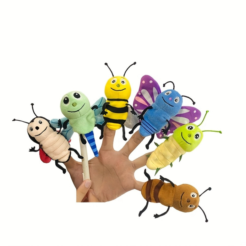 Six-Piece Insect Finger Puppet Set with Six Colorful Bug Designs for Storytelling and Pretend Play — image 4