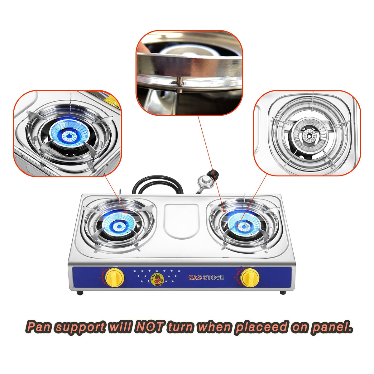 Tabletop Propane Stove VIVICREATE 4000 BTU, Portable Outdoor Cooking Stove with 4/2/1 Adjustable Settings — image 2