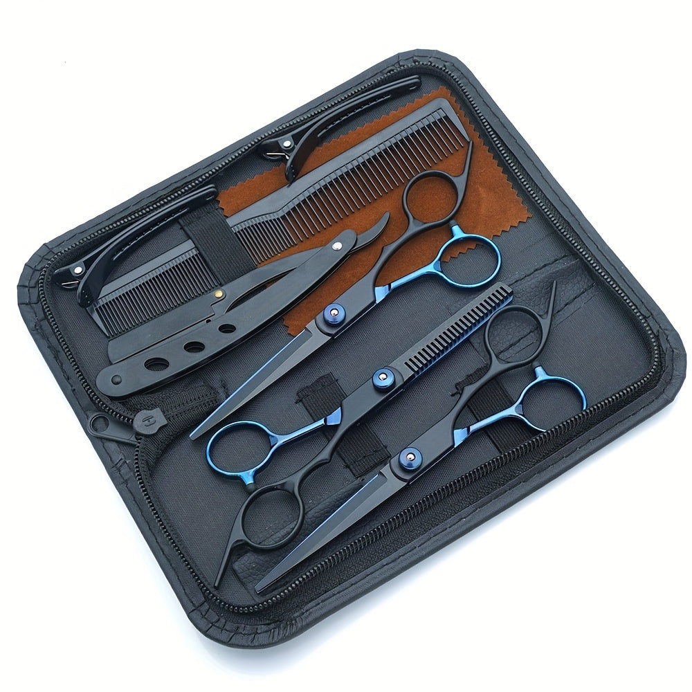 Hair Cutting Scissors Set 6 Inch Stainless Steel with Thinning Shears & Barber Comb – Colorful Professional Hairdressing Shea