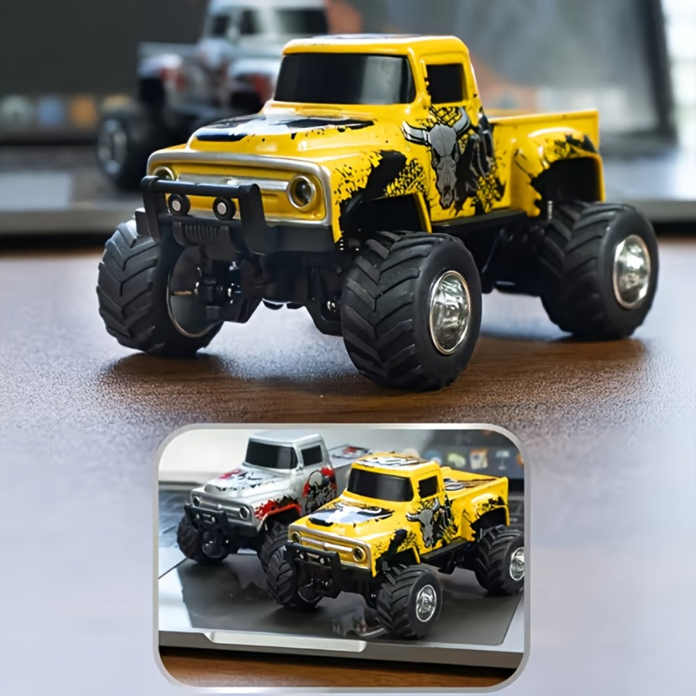 Mini Alloy RC Monster Truck 1:64 Scale 2.4GHz Off-Road Crawler with LED Lights, Street Graffiti Spray-Paint Design — image 17