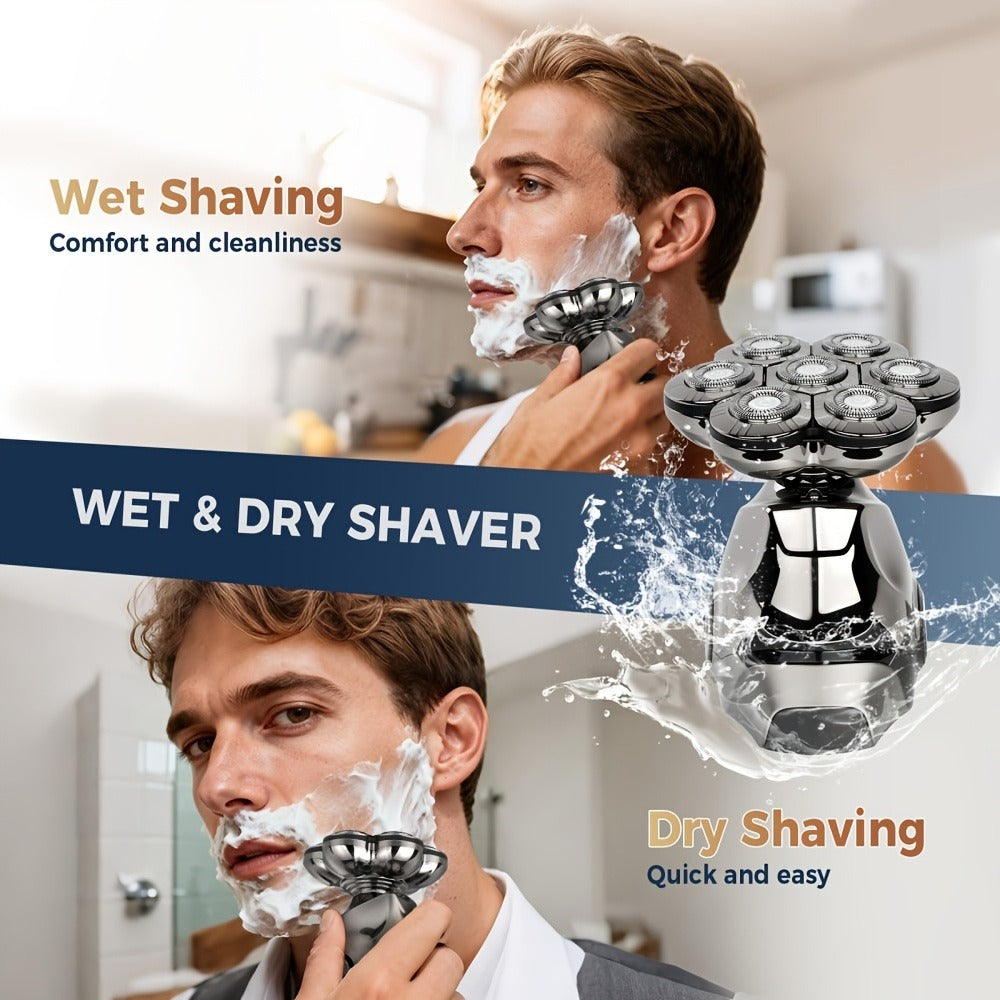 Electric Shaver 8D Floating Rotary Head with IPX5 Wet/Dry Use, LED Display and Two Grooming Set Options — image 11