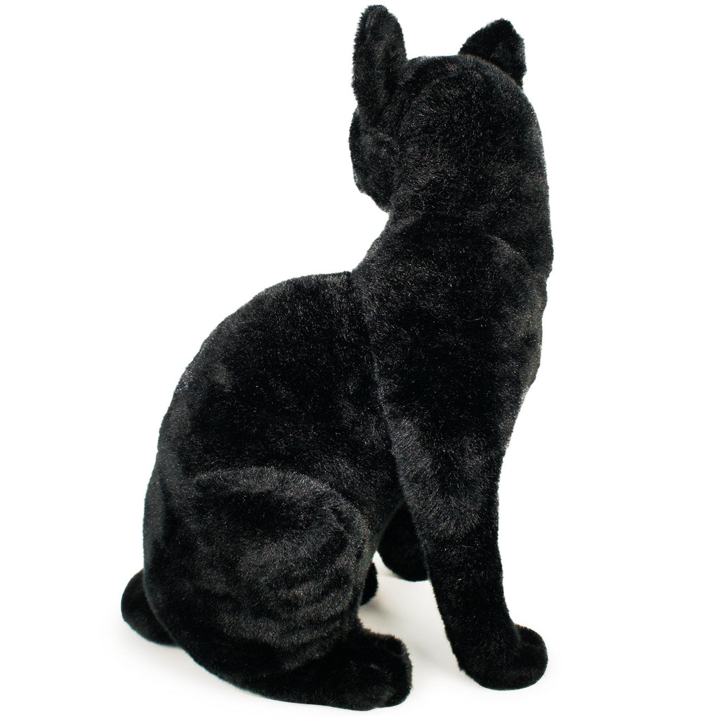 Plush Toy Boone Black Cat 13-Inch Sitting Kitty with Green Eyes for Shelf or Room Display for Character Display, Room Decor a
