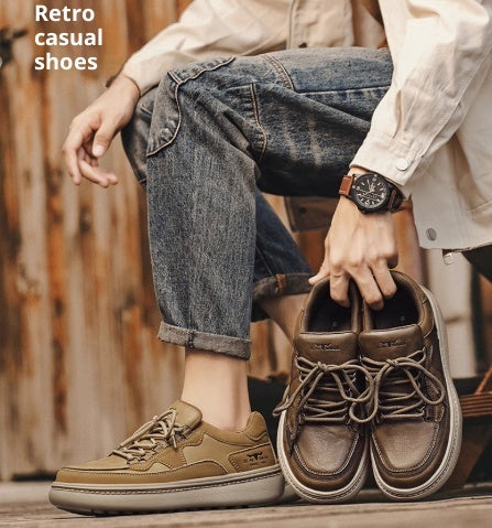 Men's Synthetic Leather Casual Sneakers - Affordable Everyday Trainers