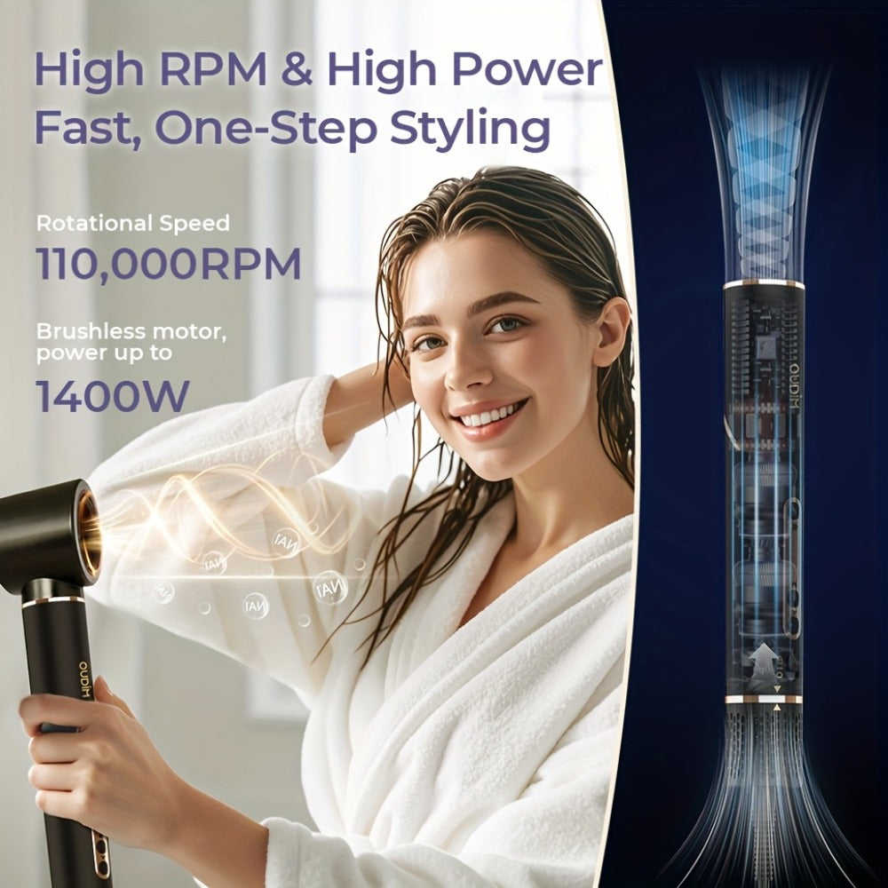 OUDIM 6-in-1 Hot Air Brush Hair Styling Tool with 110, 000 RPM Motor, Foldable Handle and Storage Bag — image 16