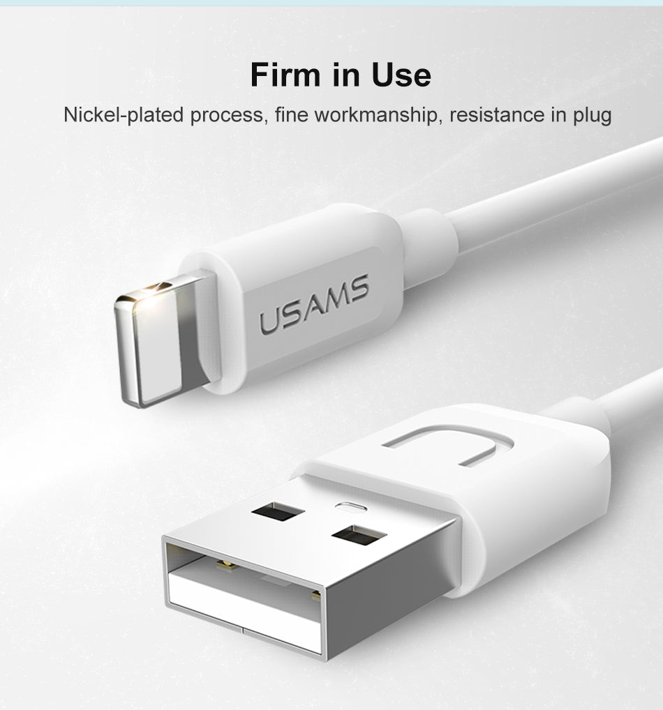 Lightning USB Cable 2A 1M - Compatible with iPhone X, 8, 7, 6, 5, iPad & iPod