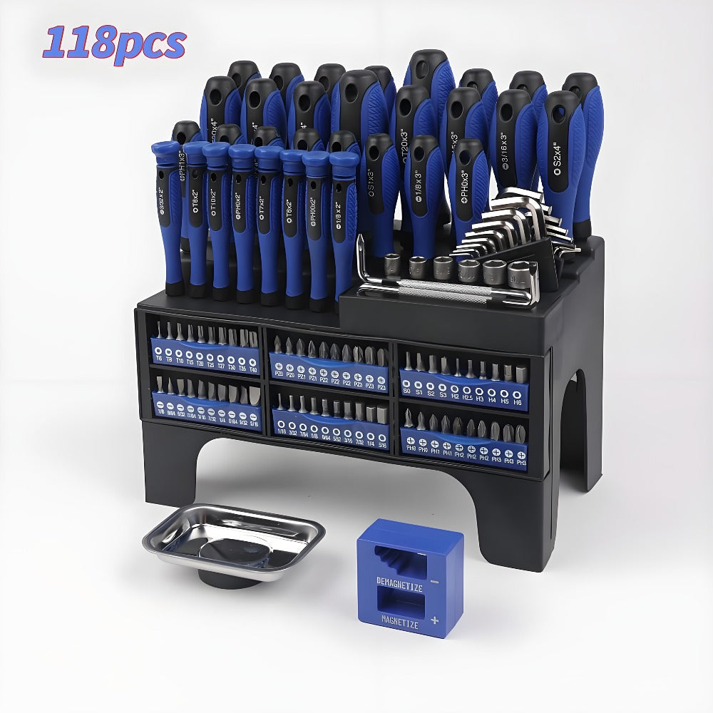 Screwdriver and Bit Organizer Set with 100-, 118- or 126-Piece Color-Coded Rack Configurations — image 9