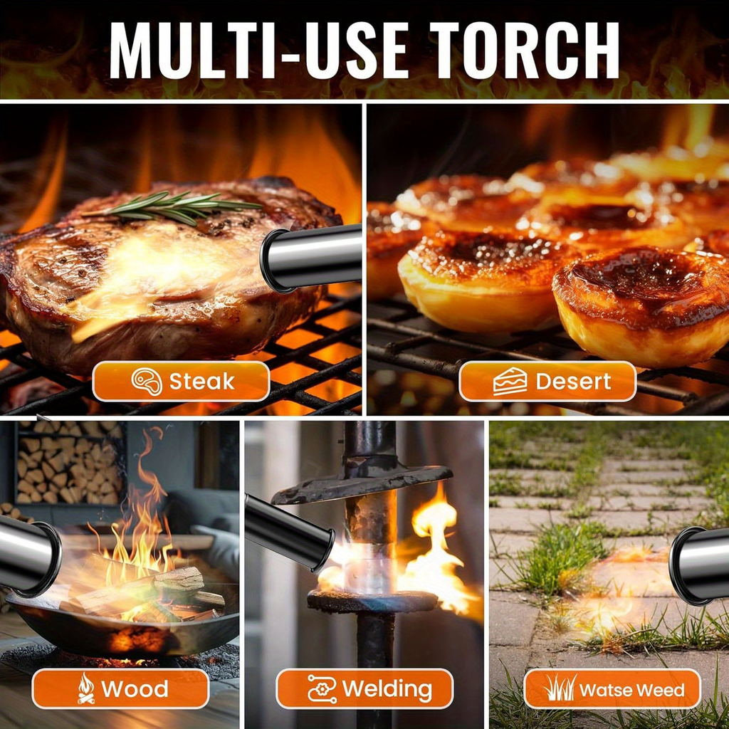Blow Torch 700, 000 BTU Propane Kitchen Cooking Torch with Safety Lock, Culinary Food Torch for Steak — image 16