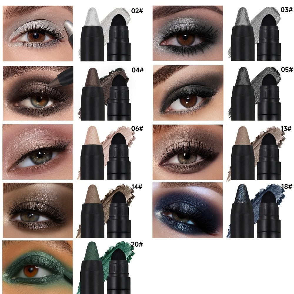 Metallic Eyeshadow Stick Set 9pcs Waterproof Long-Lasting Eye Makeup Kit – Shimmer Crayon Eye Brightener Highlighter & Eyelin