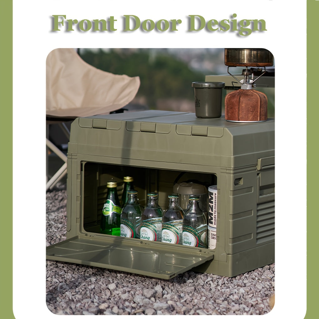 Army-Green Outdoor Storage Box with Flat Cover, Lift-Up Desktop or Front-Access Box Lid Options — image 5
