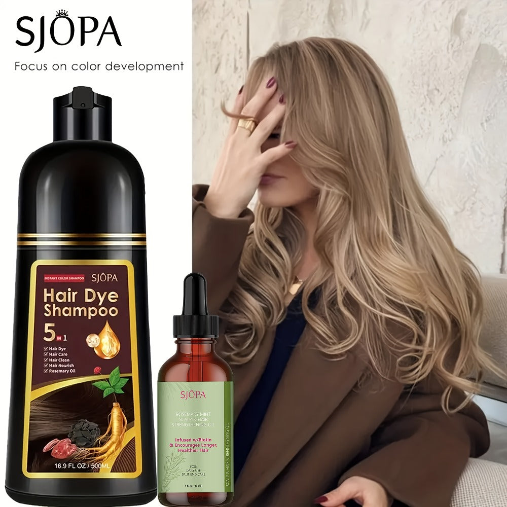 Hair Color Shampoo, SJOPA 5-in-1 16.9oz Bottle-and-Dropper Presentation with 12 Color Options — image 13
