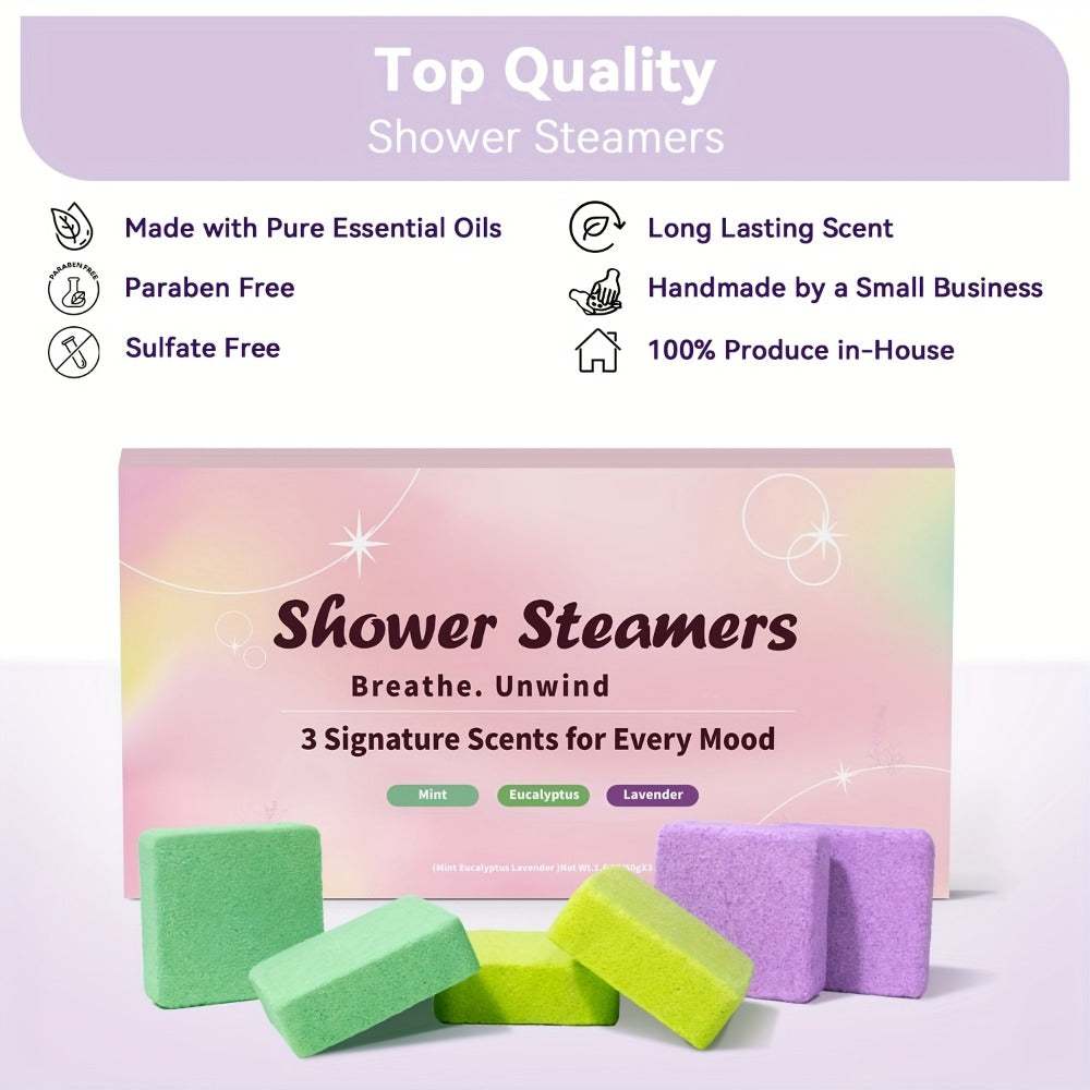 Shower Steamers Gift Set 6 Pcs Individually Wrapped – Natural Essential Oil Aromatherapy, for Bath Time, Home Spa and Persona