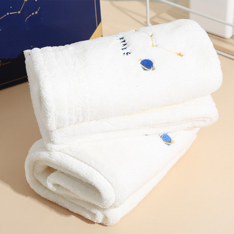 Star Embroidered Towel & Hair Drying Cap Gift Set