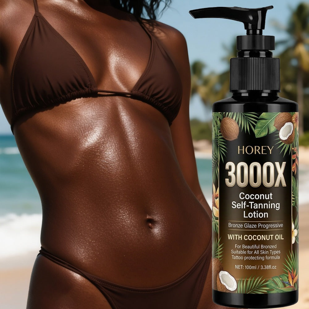 Tanning Lotion 3000X Coconut & Olive Extract Indoor Tanning Accelerator – Deep Bronze Glow Skin-Smoothing Sunless Tanner Keep