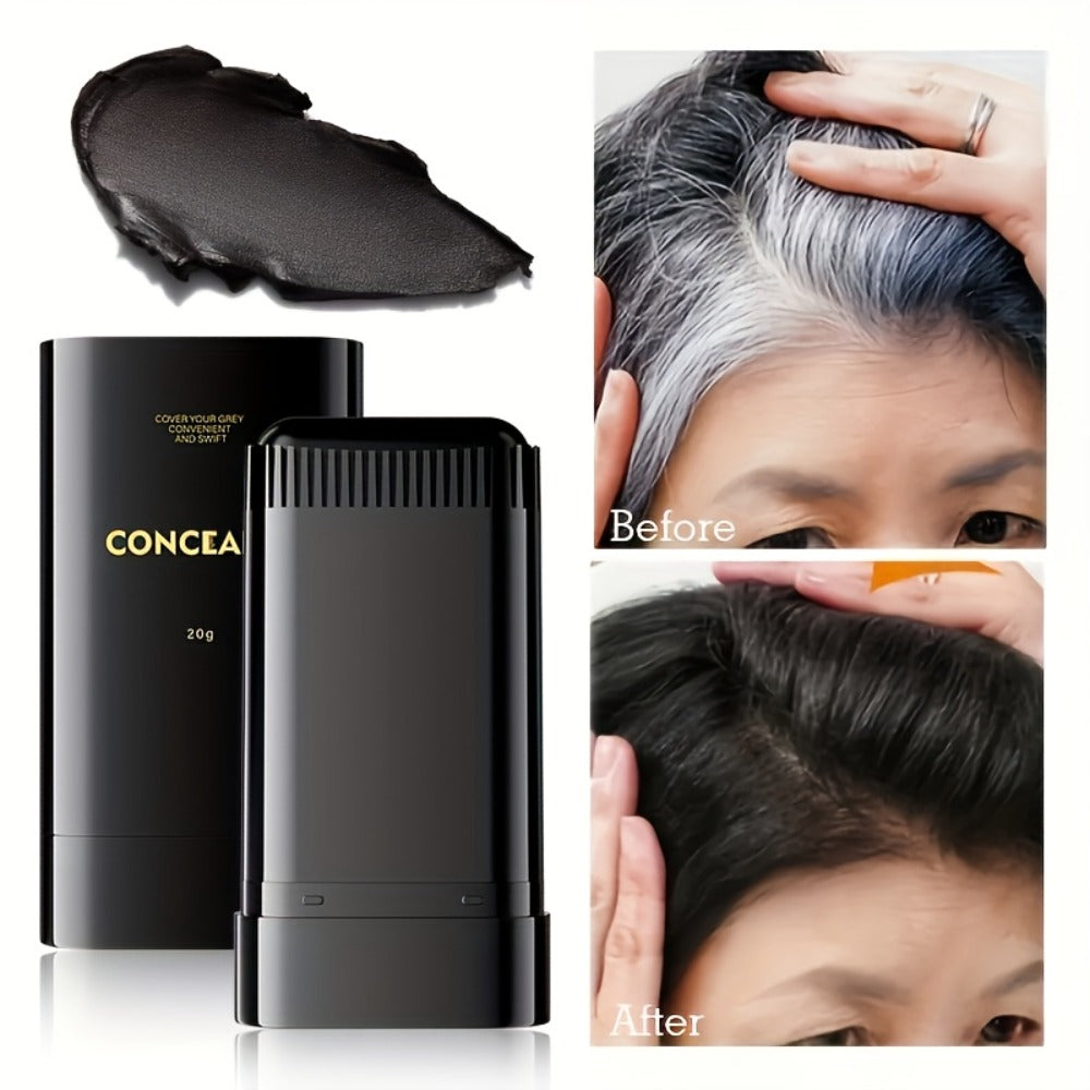 Gray Root Touch-Up Stick with Built-in Comb – Waterproof Sweatproof Instant Gray Coverage | Easy Twist Applicator | Plant-Bas
