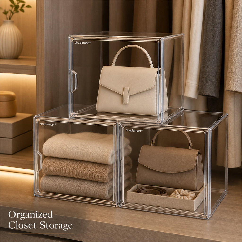 Clear Display Case Set of 3, Dustproof Transparent Storage Box Organizer for Collectibles, Car Models — image 12