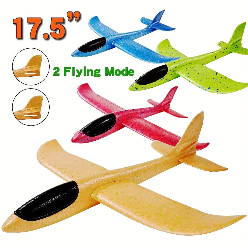 Foam Glider Airplane Toy for Kids, 17.5 Inch Large Throwing Foam Plane with 2 Flying Modes, 4 or 6 Pack — image 3
