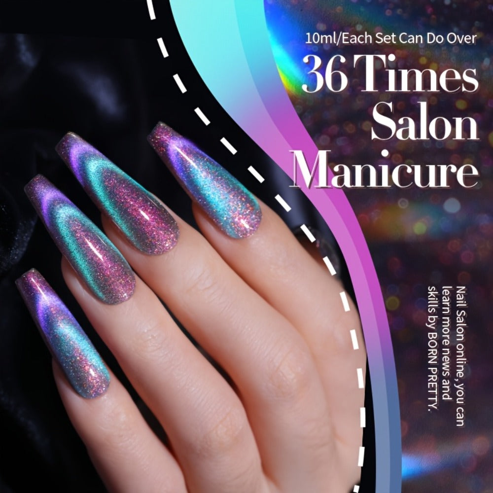 6-Piece Magnetic Cat-Eye Gel Nail Polish Set with Double-Light Reflection — image 9