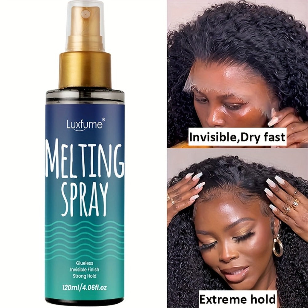 Lace Melting Spray Kit with Bold Hold Hair Glue & Remover 120ml 24H Long Lasting Quick Dry No Residue Edge Control Safe for S